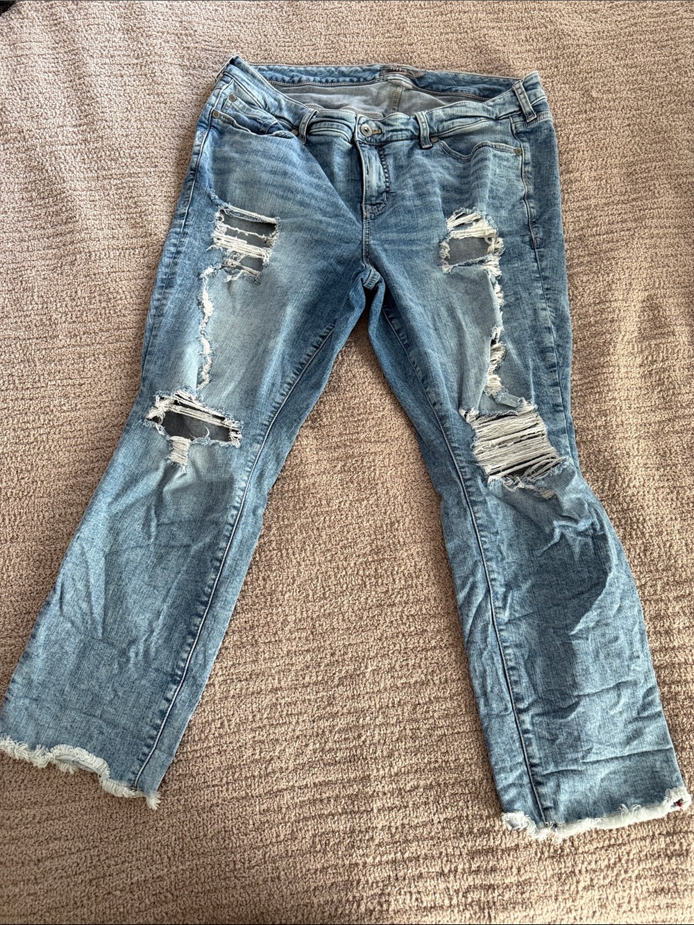 torrid Light Blue Distressed Boyfriend Jeans